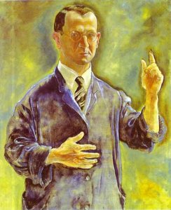 Autorretrato, Amonestando — George Grosz