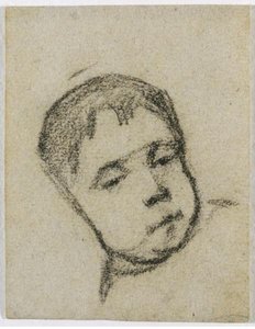 Emil Gauguin Come Bambino, Testa Su Un Cuscino — Eugène Henri Paul Gauguin