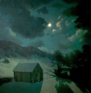 Winter Moonrise, Yorkshire — Algernon Cecil Newton