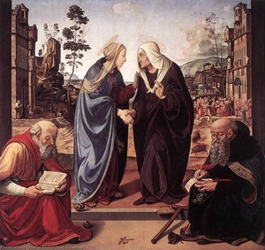 The Visitation With Sts Nicholas And Anthony — 皮耶罗·迪·科西莫 (piero Di Cosimo)