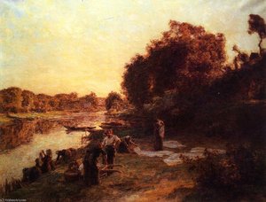Wascherinnen Am Ufer Der Marne — Léon Augustin L'hermitte