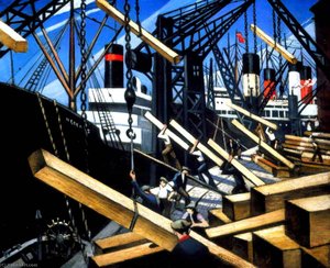 Loading Timber At Southampton Docks — Christopher Richard Wynne Nevinson