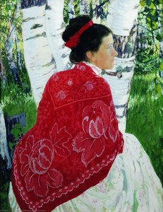 Portrait Of The Artist's Wife — Boris Mikhailovich Kustodiev