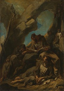 Three Camaldolese Monks In Meditative Prayer, Alessandro Magnasco, 1710 - 1740 — Alessandro Magnasco