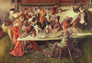 Dinner On The Hotel Lawn — Sir Stanley Spencer