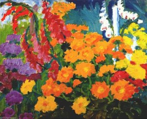 Flower Garden (marigolds) - — Emile Nolde