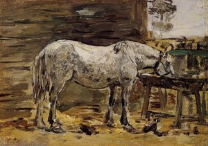 A Horse Drinking — Eugène Louis Boudin