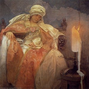Woman With A Burning Candle — Alphonse Mucha