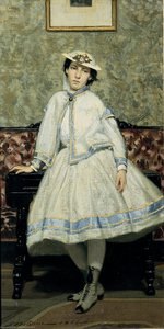 Portrait Of Alaide Banti In White Dress — Giovanni Boldini