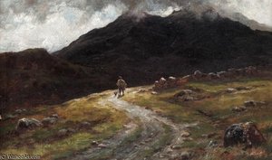 A Mountain Road In Skye - With Scuir-na-gillean — Louis Bosworth Hurt