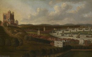 View From One Tree Hill The Queen's House And The Royal Observatory, Greenwich — Jan Griffier I