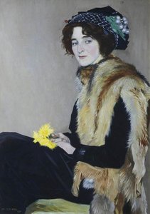 Girl With A Fur Cape — William Strang