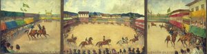 Tríptico “cavalhadas Em Sorocaba: 1830: Alcância Das Canas, Desfile De Cristão E Mouros, Argolinha” — Alfredo Norfini