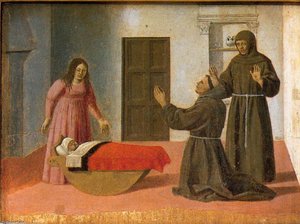 Polyptych Of St Anthony: St Anthony Resurrects A Child — Piero Della Francesca