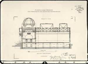 Plan For The Construction Of The Secession, Longitudinal Section — Josip Maria Olbrich