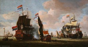 The Dutch Fleet In The Harbour Of Amsterdam — अब्राहम स्टॉर्क (स्टर्केनबर्च)