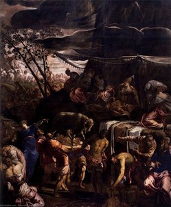 Moses Receiving The Tables Of The Law (detalle) — Jacopo Tintoretto