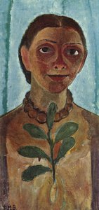The Painter With Camellia Branch (self-portrait) — Paula Modersohn-becker