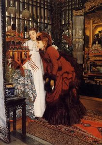 English Young Ladies Looking At Japanese Objects — James Jaques Joseph Tissot