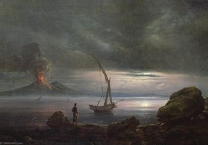 Volcano At Evening, Sicily — Johan Christian Claussen Dahl