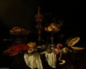 Still Life With A Lobster And Turkey — Abraham Hendricksz. Van Beyeren
