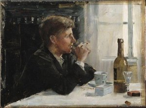 Man Seated At A Table — Elin Kleopatra Danielson-gambogi