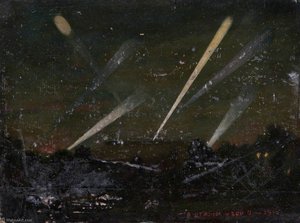 Searchlights From Parliament Hill, German Zeppelin Raid, 8 September 1915 — Ernest Stamp