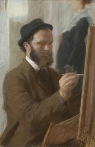 Michael Ancher Painting Anna Ancher Standing In The Doorway — Peder Severin Krøyer