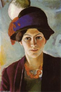 Portrait Of The Artist's Wife With Hat — August Macke
