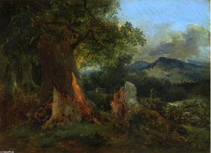 Old Oak Tree And Rotting Trunk — Théodore Rousseau (pierre Etienne Théodore Rousseau)