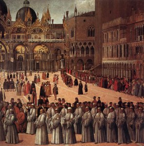 Procession In Piazza San Marco (detail) — Gentile Bellini