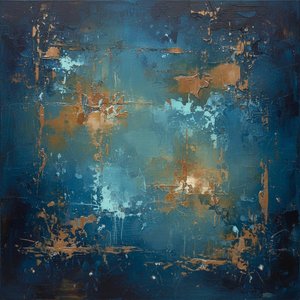 Luminous Decay: An Ethereal Fragment Of Eroded Blue And Ochre Strata — Christian Noiret