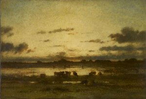 Soleil Couchant Sur Un Marais — Jules Dupré