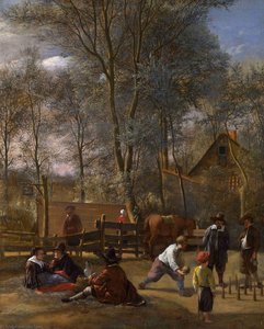 Skittle Players Outside An Inn — Jan Steen