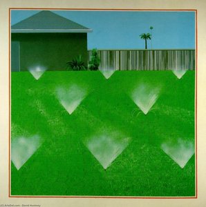 Lawn Sprinkled — David Hockney