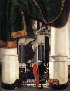 Tomb Of William The Silent In The Nieuwe Kerk, Delft, With An Illusionistic Curtain — Emanuel De Witte
