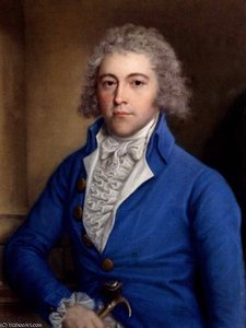 Portrait Of A Gentleman Half Length In A Blue Coat — John Peter Russell