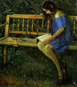 Portrait Of Natasha Nesterova (on A Garden Bench) — 米哈伊尔·内斯特罗夫