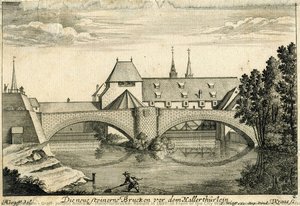 Hallertorbrücke, Rebuilt In 1697, In Front Of The City Walls, With The Towers Of The Lorenzkirche To The East — Johann Andreas Graff