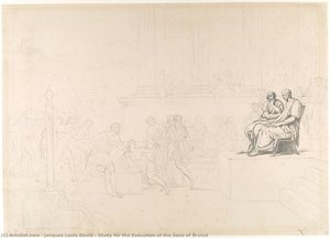 Estudio Para La Ejecución De Los Hijos De Bruto — Jacques-louis David