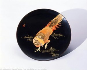 Tray With Design Of A Bird In Makie. — Nakano Takeko