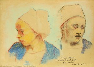 Due Teste Bretoni — Eugène Henri Paul Gauguin