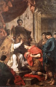St Ambrose Converting Theodosius — Pierre Subleyras