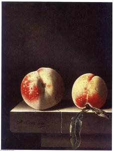 English Two Peaches — After Adriaen Coorte