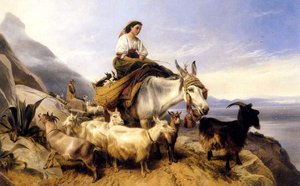 Goatherds, Gibraltar ­ Looking Across The Strait Into Africa — Richard Ansdell