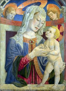 The Virgin And Child With Two Angels — Giovanni Francesco Da Rimini