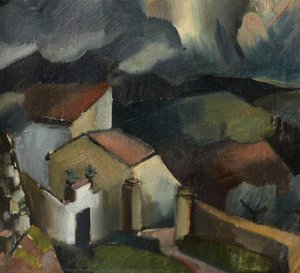 Mediterranean Landscape With Overcast Sky — Sir William George Gillies