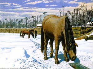 Horse Drinking At An Ice Hole — William George Richardson Hind