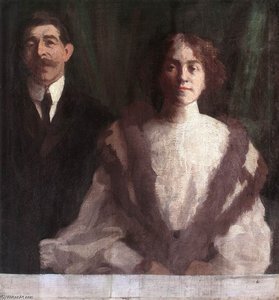 Cezár Herrer And His Wife At Nagybánya — Károly Ferenczy