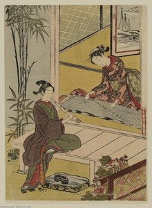 Couple Playing A Duet On Koto And Shakuhachi — Suzuki Harunobu